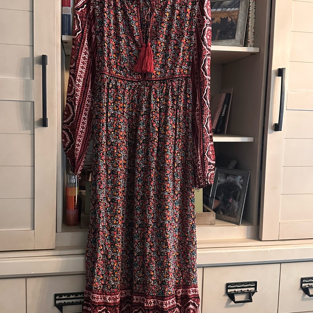 NATURAL LIFE Red and Black Floral Maxi Dress